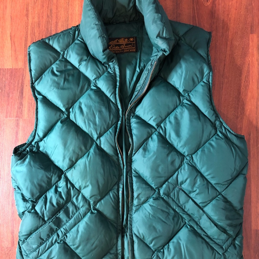 Unisex Green Eddie Bauer Bubble Windbreaker Vest